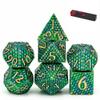 UDIXI Metal Dice Set D&D, 7-Die Dragon Scale Metal DND Dice Set Polyhedral for Role Playing Games and Other Tabletop Game (Green) view 1