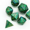 UDIXI Metal Dice Set D&D, 7-Die Dragon Scale Metal DND Dice Set Polyhedral for Role Playing Games and Other Tabletop Game (Green) view 3
