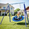 JYGOPLA Heavy Duty 500lbs Saucer Swing Set - Outdoor Metal Frame Playground Equipment for Backyard, Includes 45'' Tree Swing & Adjustable Steel Stand - Kids/Toddlers Age 3-12 view 1