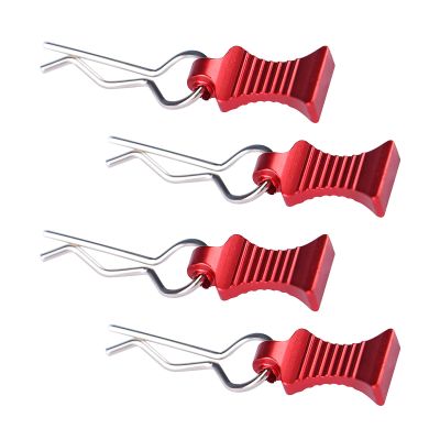 AIMROCK RC Body Clips R Pins 30-Degree Angle With Pull Tabs for 1/10 1/12 Traxxas Arrma Axial Losi HPI Car Crawler Truck Buggy (Red)
