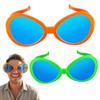 Flutesan 2 Pcs Giant Sunglasses Jumbo Clown Glasses Funny for Adults Photo Props for Halloween Party(Orange,Green) view 1