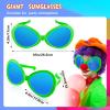 Flutesan 2 Pcs Giant Sunglasses Jumbo Clown Glasses Funny for Adults Photo Props for Halloween Party(Orange,Green) view 2