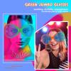 Flutesan 2 Pcs Giant Sunglasses Jumbo Clown Glasses Funny for Adults Photo Props for Halloween Party(Orange,Green) view 3