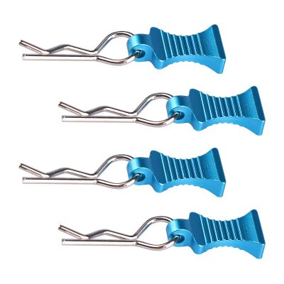AIMROCK RC Body Clips R Pins 30-Degree Angle RC Clips with Pull Tabs for 1/10 1/12 Traxxas Arrma Axial Losi HPI RC Car Crawler Truck Buggy (Blue)