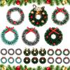 18 Pieces Dollhouse Miniature Christmas Wreath - Holiday Festival Decorations, Hanging Farmhouse Xmas Tree Decor, Mini Wreaths for Dollhouse Accessories view 1