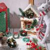 18 Pieces Dollhouse Miniature Christmas Wreath - Holiday Festival Decorations, Hanging Farmhouse Xmas Tree Decor, Mini Wreaths for Dollhouse Accessories view 3