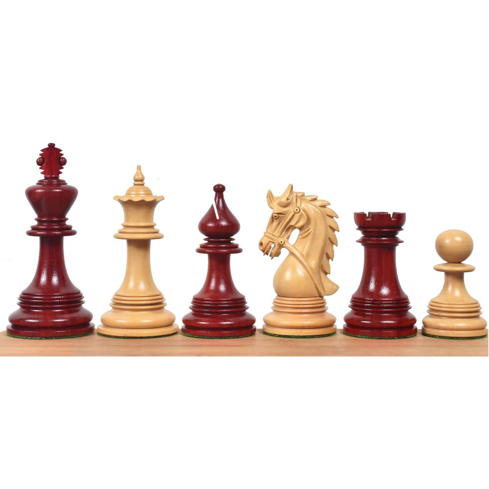 4.3" Napoleon Luxury Staunton Chess Pieces Only Set - Triple Weight Bud Rosewood