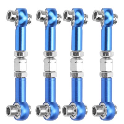 VGEBY Steering Linkage Rod, 4Pcs RC Car Metal Linkage Arm Aluminum Alloy RC Upgrade Parts Fit for 94122 1/10 Car(Blue) Car Model Accessory