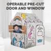 Bankers Box at Play Unicorn House Cardboard Playhouse for Children Craft Colouring - 100% Recyclable - FSC Certified - White view 3