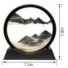 HYUGF Moving Sand Art Picture Decor, 3D Deep Sea Sandscape Liquid Motion, Round Glass Frame Display Flowing Sand Relaxing Gift for Kids Adults Home Office Work Desktop Decoration Toy (Black, 7") view 3