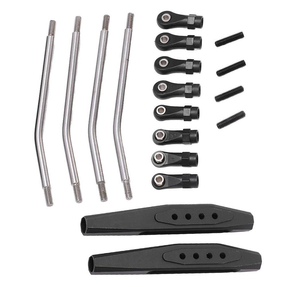 Dilwe RC Rear Trailing Arms, Metal Remote Control Truck Rear Trailing Arms with Link Rod Linkage Accessory Compatible with Axial RR10 90048 90053 Car RC Accessories(Black)