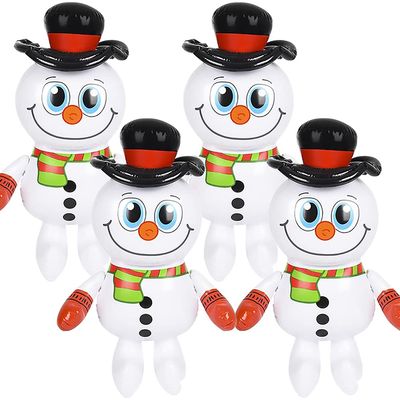 Christmas Snowman Inflate Outdoor Yard Decorations, Christmas Party Blow Up, Birthday Parties, Winter Fun, 24" (4-Pack)