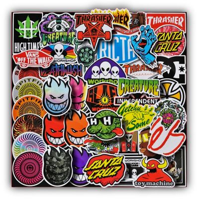 Skateboard Stickers 100 Pack, Skateboard Decals with Unique Designs for Electronics, Laptops, Thermos, Cellphones, Guitars, Skateboards, etc. Decorative Stickers