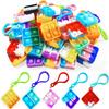 100 Pack Square Pop Fidget Keychain Pop Fidget Toys Bulk Party Favors for Kids 4-8,8-12 Years, Goodies Bag Stuffers Bulk, Gift for Kids, Boys, Girls view 1