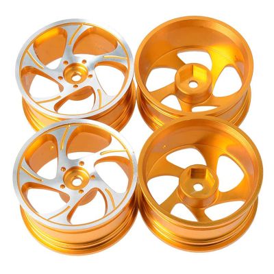 LAFEINA Aluminum Alloy Wheel Rim for 1:10 RC Drift On-Road Racing Touring Car HSP Redcat HPI Himoto Kyosho Sakura Tamiya (D Gold)