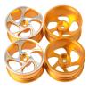 LAFEINA Aluminum Alloy Wheel Rim for 1:10 RC Drift On-Road Racing Touring Car HSP Redcat HPI Himoto Kyosho Sakura Tamiya (D Gold) view 1
