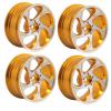 LAFEINA Aluminum Alloy Wheel Rim for 1:10 RC Drift On-Road Racing Touring Car HSP Redcat HPI Himoto Kyosho Sakura Tamiya (D Gold) view 3