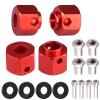 AIMROCK Aluminum Thickened 12mm Hex Wheel Hubs Adapters w/Spacers for 1/10 TRX-4 TRX-6 RC Crawler (Red, 9mm) view 1