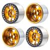 RC-Hub 4Pcs 2.2" Beadlock Wheels Rims Extended Width 35mm for 1/10 Axial Wraith 90048 RR10 RC Crawler Car (Yellow+Black) view 2