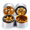 RC-Hub 4Pcs 2.2" Beadlock Wheels Rims Extended Width 35mm for 1/10 Axial Wraith 90048 RR10 RC Crawler Car (Yellow+Black) view 4