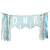Birthday Decoration for Baby 1st Birthday High Chair Banner Theme Party Supplies Photo Props Gift for Baby Girls Boys (Blue) view 1