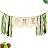 Birthday Decoration for Baby 1st Birthday High Chair Banner Theme Party Supplies Photo Props Gift for Baby Girls Boys (Green) view 1