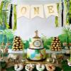 Birthday Decoration for Baby 1st Birthday High Chair Banner Theme Party Supplies Photo Props Gift for Baby Girls Boys (Green) view 2