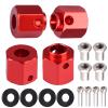 AIMROCK Aluminum Thickened 12mm Hex Wheel Hubs Adapters w/Spacers for 1/10 TRX-4 TRX-6 RC Crawler (Red, 11mm) view 1