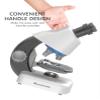 HYRENEE Kids Educational Microscope - Up to 40-1200x Zoom, LED Light, Glass Material, White Color, Perfect for STEM Learning & DIY Experiments view 4
