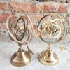 Brown Antique & Golden Polish 2 Piece Brass Celestial Globe Large Size 12 inch Armillary Globe Showpiece Handmade Brass Armillary Sphere Map Atlas Nautical Decor Brass Decor view 2