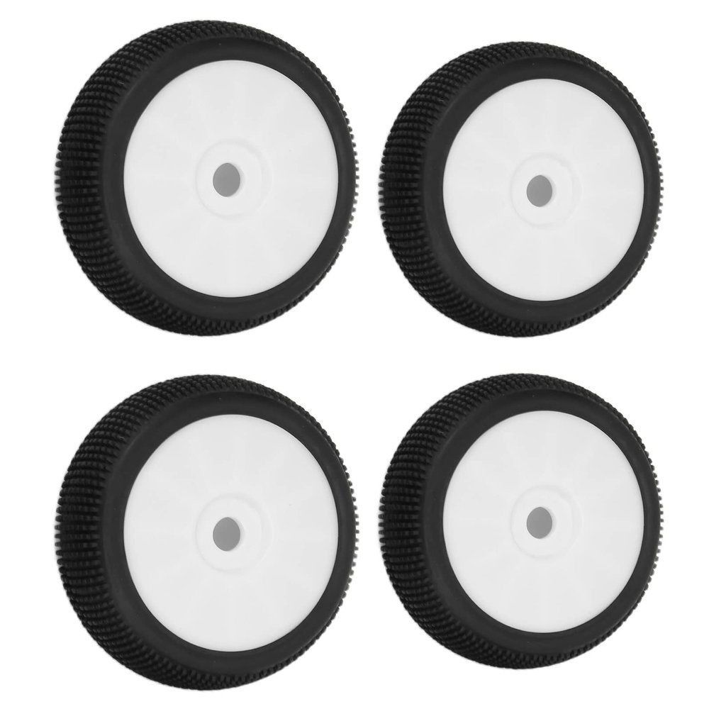 4Pcs RC Front Rear Rims and Tires Wear- 17mm Hex RC Wheels for 1/8 RC Off Road Car RC Tyres(white) Model Car Accessories