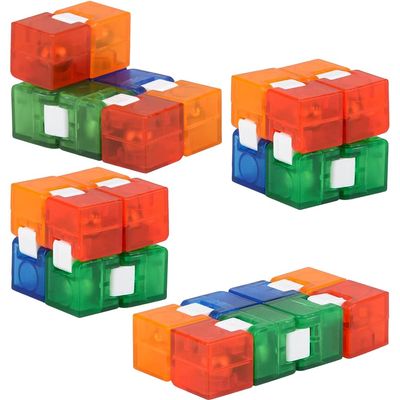 ArtCreativity Flip Cubes for Kids, Set of 4, Fidgeting Cubes for Fun and Relaxation, Stress Relief Toys for Kids and Adults, Portable Fidget Cube Set, Party Favors and Stocking Stuffers