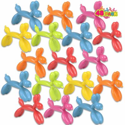 ArtCreativity Balloon Dog Bendable Toys Set of 48, Mini Dogs Toy in Assorted Colors, Mini Figures, Pinata Stuffers, Balloon Dog Party Favors, Goody Bag Fillers for Birthday Party Favors for Kids