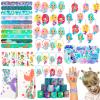 CHRIMISS 102Pcs Mermaid Party Favors Mermaid Bags Mermaid Slap Bracelets Rings Keychain Mermaid Hair Rings Temporary Tattoos Stickers for Kids Birthday Party Supplies Mermaid Goodie Bag Fillers view 1