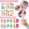 CHRIMISS 102Pcs Mermaid Party Favors Mermaid Bags Mermaid Slap Bracelets Rings Keychain Mermaid Hair Rings Temporary Tattoos Stickers for Kids Birthday Party Supplies Mermaid Goodie Bag Fillers view 2