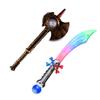 Blinkee 2 in 1 Bundle Medieval Axe Toy with Spinning Lights and Sound Effects and LED Pirate Sword with Prism Ball for Halloween Parties Trick or Treat view 1