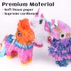 3 Pack Mexican Mini Pinatas - Unique Unicorn & Donkey Camel Pinatas with Hanging Loop for Mexican Themed Party, Fiestas, Cute Prop, Cinco de Mayo Decorations (6.6 x 2.7 x 7.8inch) view 2
