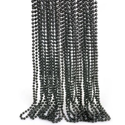 GiftExpress 24 pcs Black Beads Necklace, 33" Multi Colors Carnival Necklaces for Halloween Party, St. Patrick's Day Costume Necklace