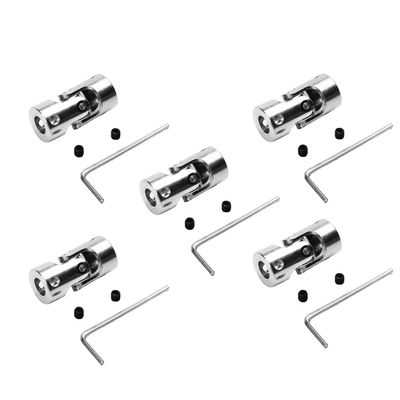 Jutagoss Universal Joint Shaft Coupling Rotatable Universal Steering Shaft U Joint Coupler for RC Robot Boat Car 8mm to 10mm 5Pcs