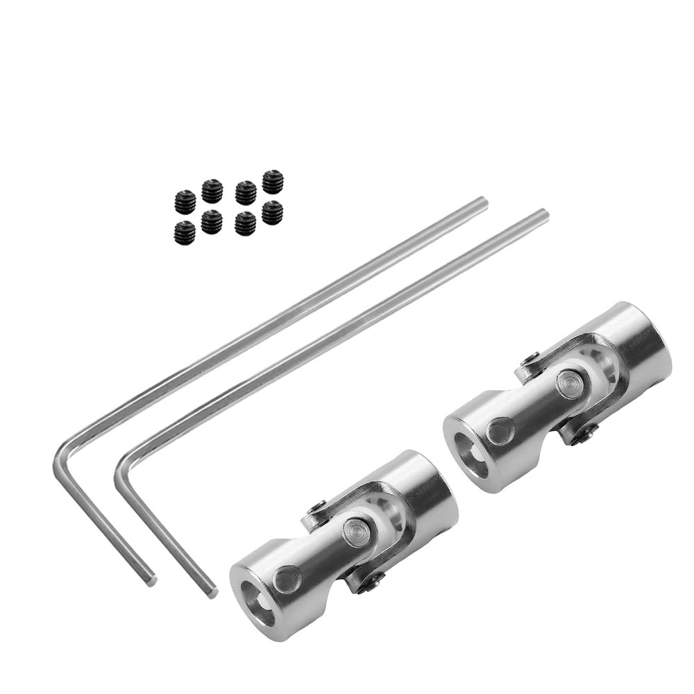 Jutagoss Universal Joint Shaft Coupling Rotatable Universal Steering Shaft U Joint Coupler for RC Robot Boat Car 6mm to 8mm 2Pcs