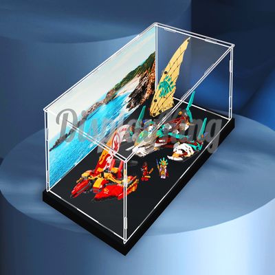 Acrylic Display case Compatible with Catamaran Sea Battle 71748 (Model Set is not Included) (with Theme Background)