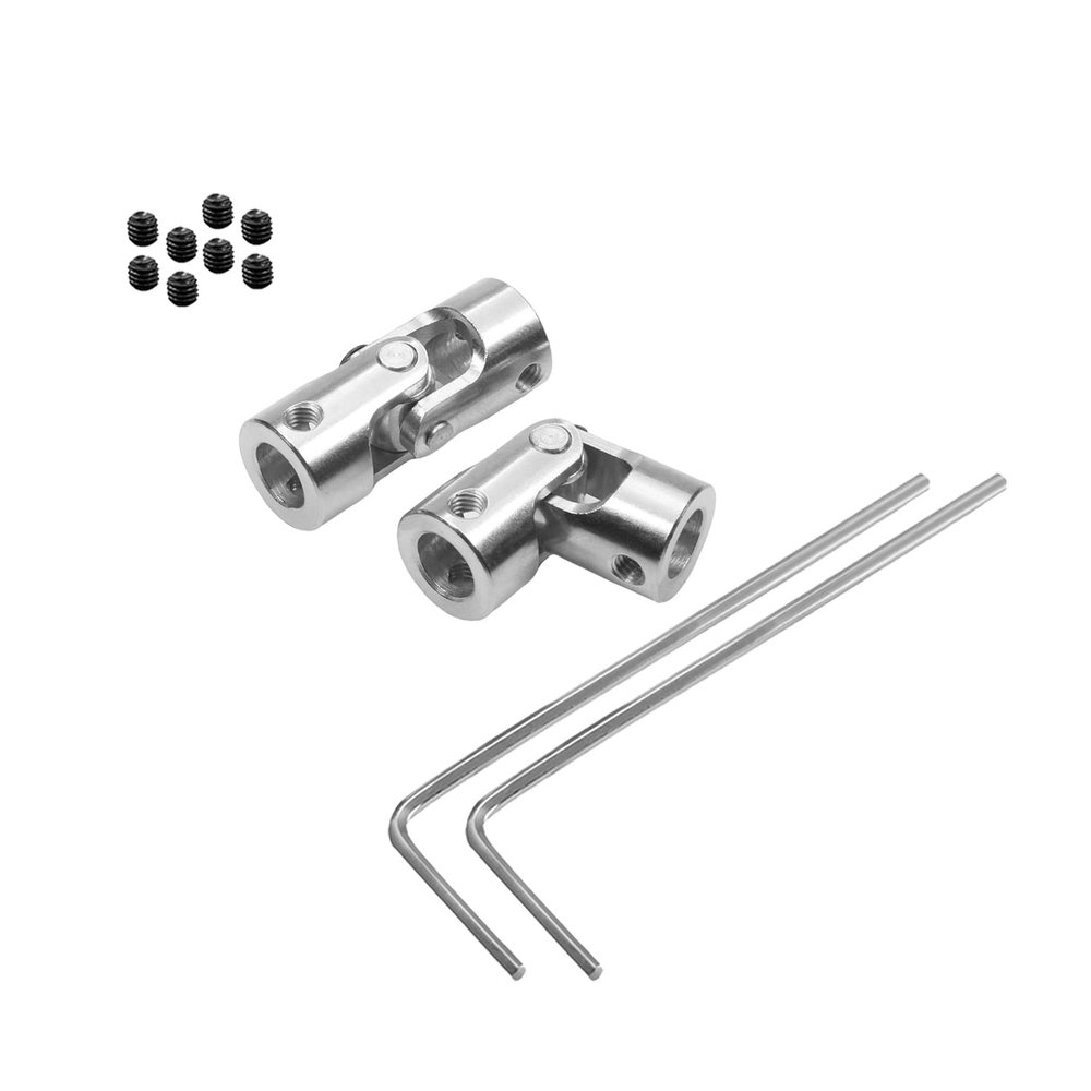 Jutagoss Universal Joint Shaft Coupling Rotatable Universal Steering Shaft U Joint Coupler for RC Robot Boat Car 8mm to 8mm 2Pcs