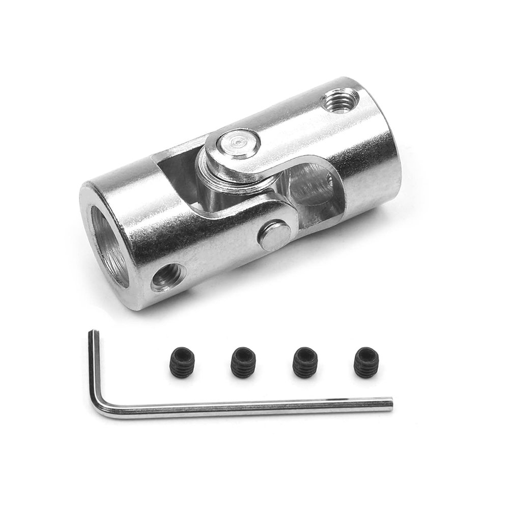 Jutagoss Universal Joint Shaft Coupling Rotatable Universal Steering Shaft U Joint Coupler for RC Robot Boat Car 10mm to 10mm 1Pcs