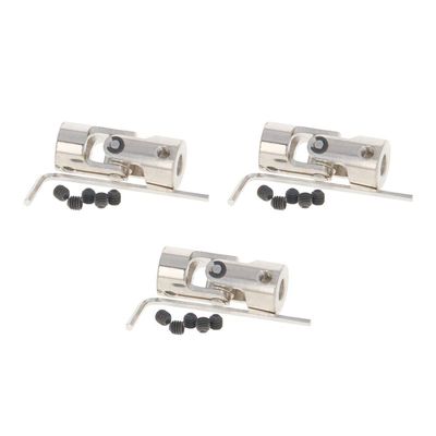 Jutagoss Universal Joint Shaft Coupling Rotatable Universal Steering Shaft U Joint Coupler for RC Robot Boat Car 6mm to 8mm 3Pcs