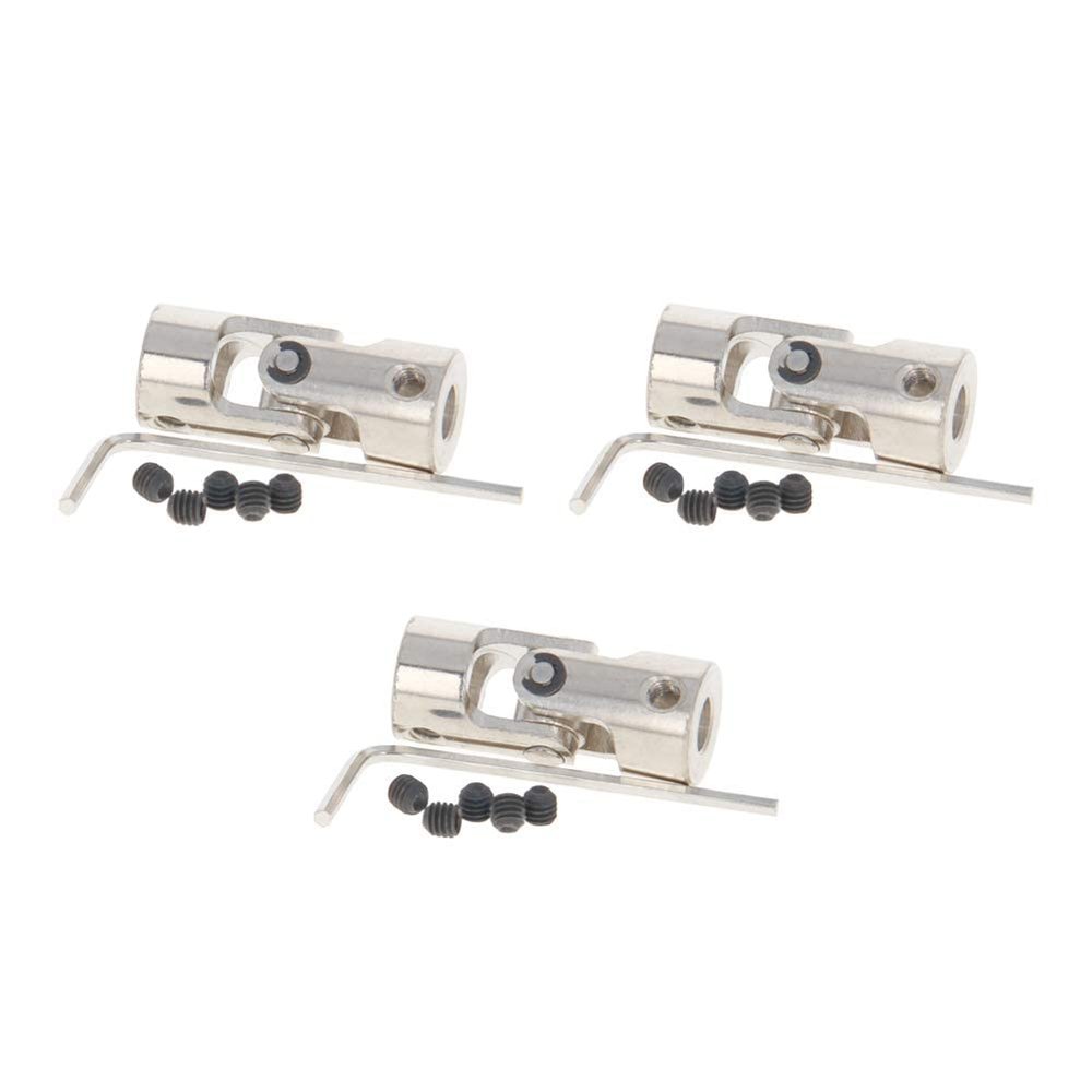 Jutagoss Universal Joint Shaft Coupling Rotatable Universal Steering Shaft U Joint Coupler for RC Robot Boat Car 6mm to 8mm 3Pcs