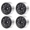 4Pcs 1.0" Micro Beadlock Wheels for 1/24 Axial SCX24 90081 AXI00001 AXI00002 RC Crawler Car (Black) view 4