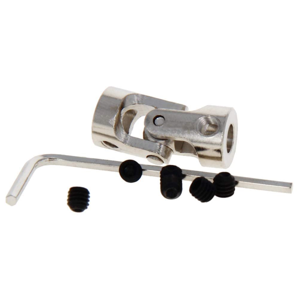 Jutagoss Universal Joint Shaft Coupling Rotatable Universal Steering Shaft U Joint Coupler for RC Robot Boat Car 5mm to 5mm 1Pcs