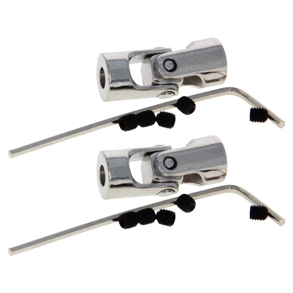 Jutagoss Universal Joint Shaft Coupling Rotatable Universal Steering Shaft U Joint Coupler for RC Robot Boat Car 4mm to 4mm 2Pcs