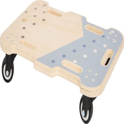 Small Foot 12244 Adventure Wooden Wheeled Board for Children from 3 Years and Above with Handles and Pulleys