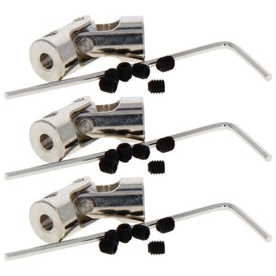 Jutagoss Universal Joint Shaft Coupling Rotatable Universal Steering Shaft U Joint Coupler for RC Robot Boat Car 3.17mm to 4mm 3Pcs